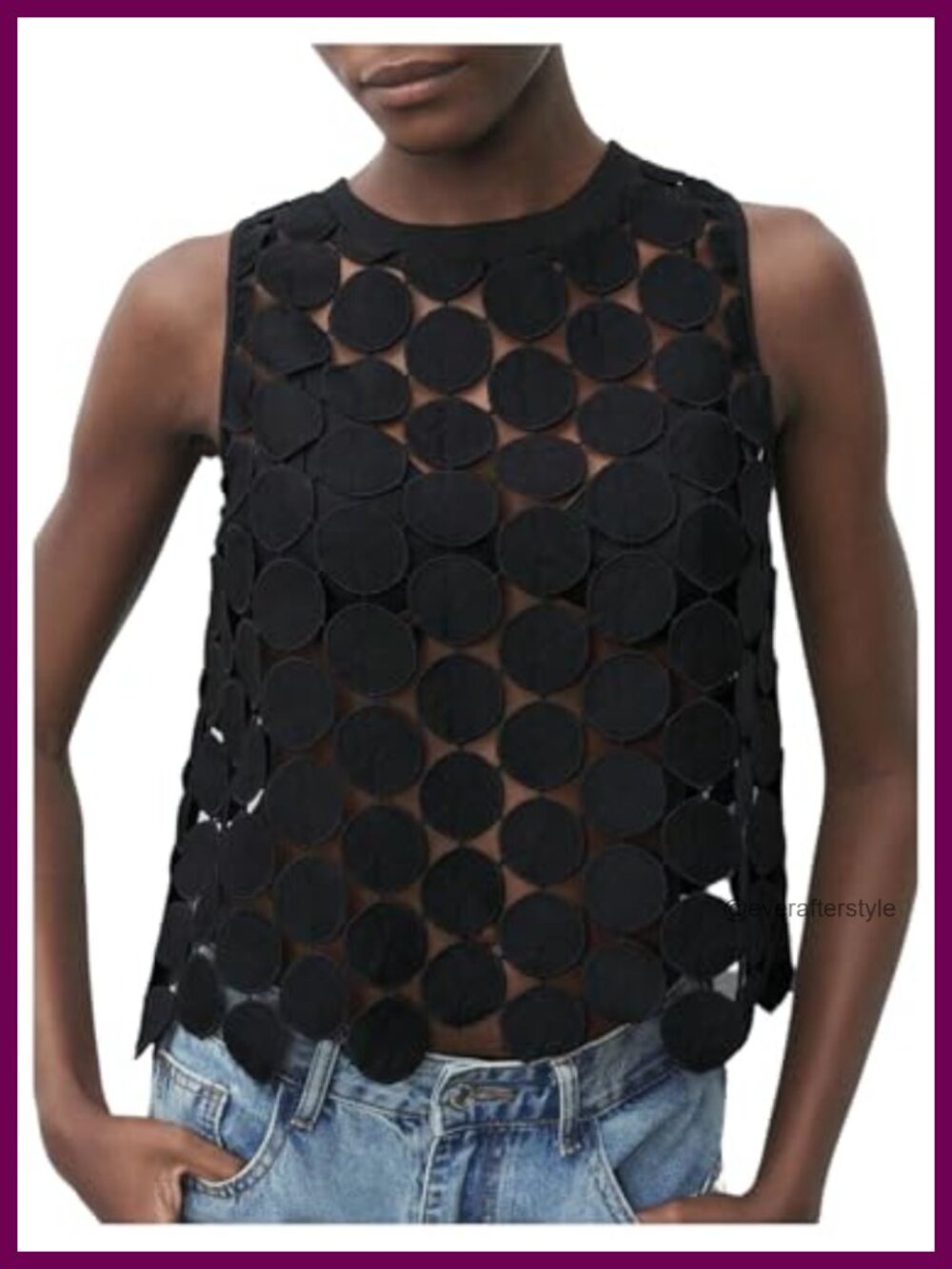 Sleeveless See Through Y2k Tank Top Crew Neck Asymmetrical Hem